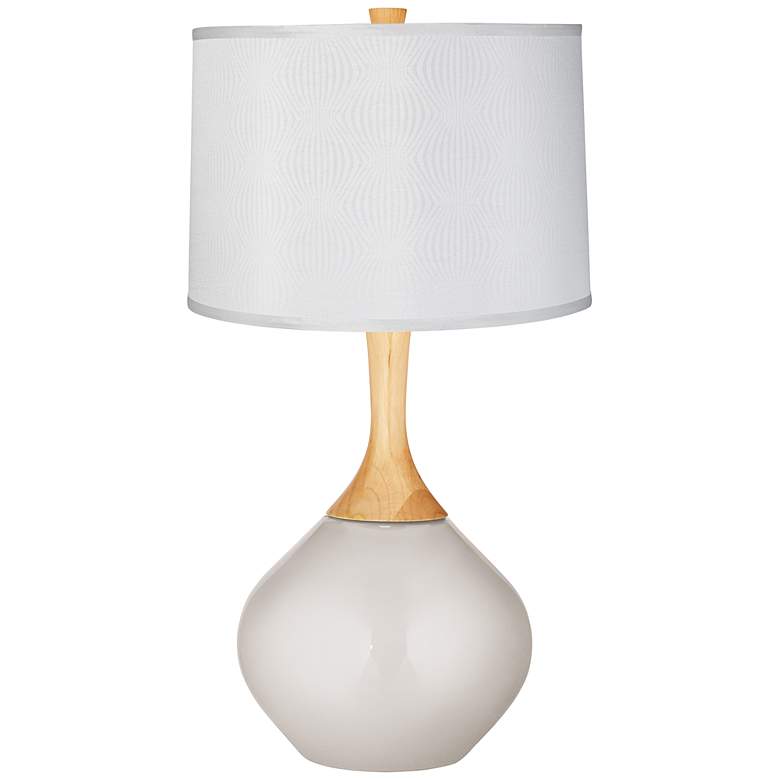 Image 1 Silver Lining Metallic Patterned White Shade Wexler Table Lamp