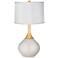 Silver Lining Metallic Patterned White Shade Wexler Table Lamp