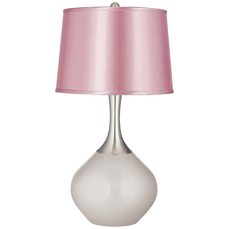 Image 1 Silver Lining Metallic Satin Pale Pink Shade Spencer Lamp