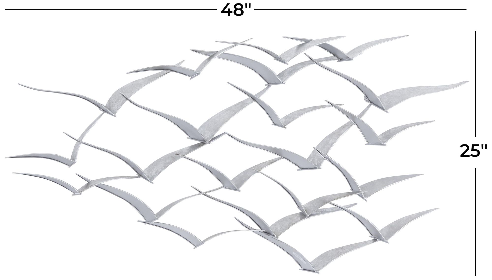 Image 6 Silver Metal Coastal Wall Decor, 48" x 3" x 25" more views