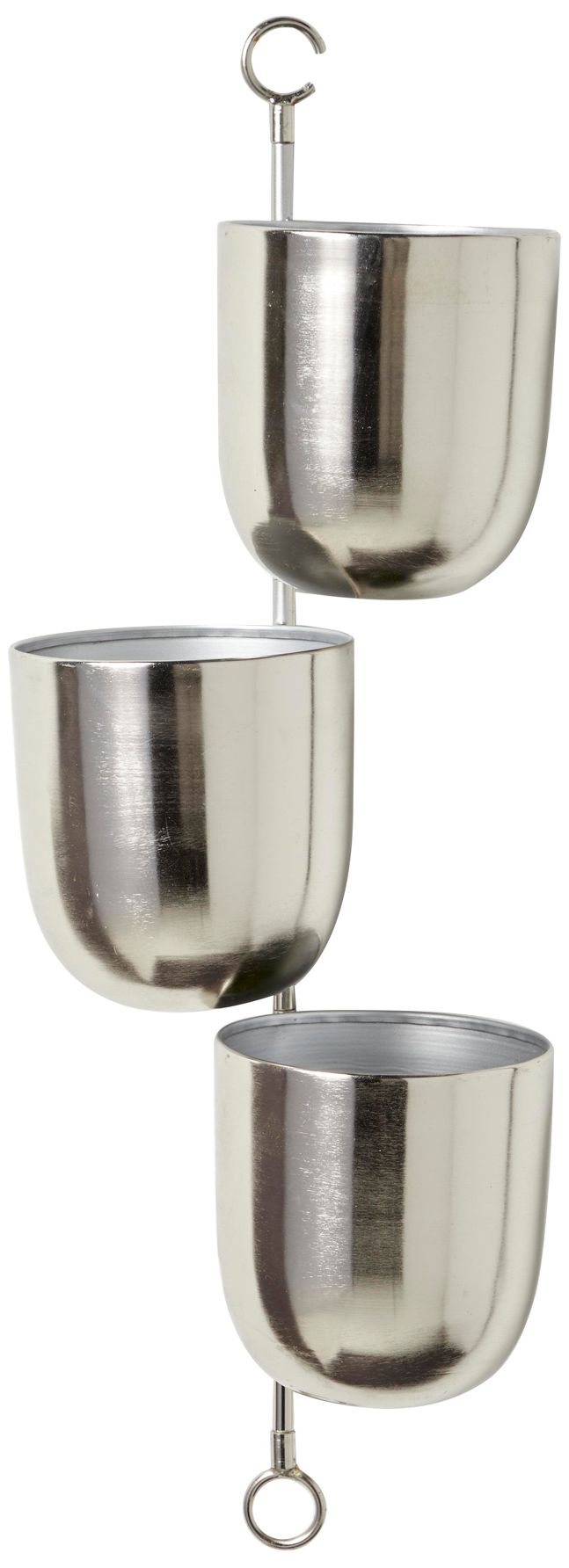 Image 2 Silver Metal Contemporary Planter, 12" x 12" x 25"