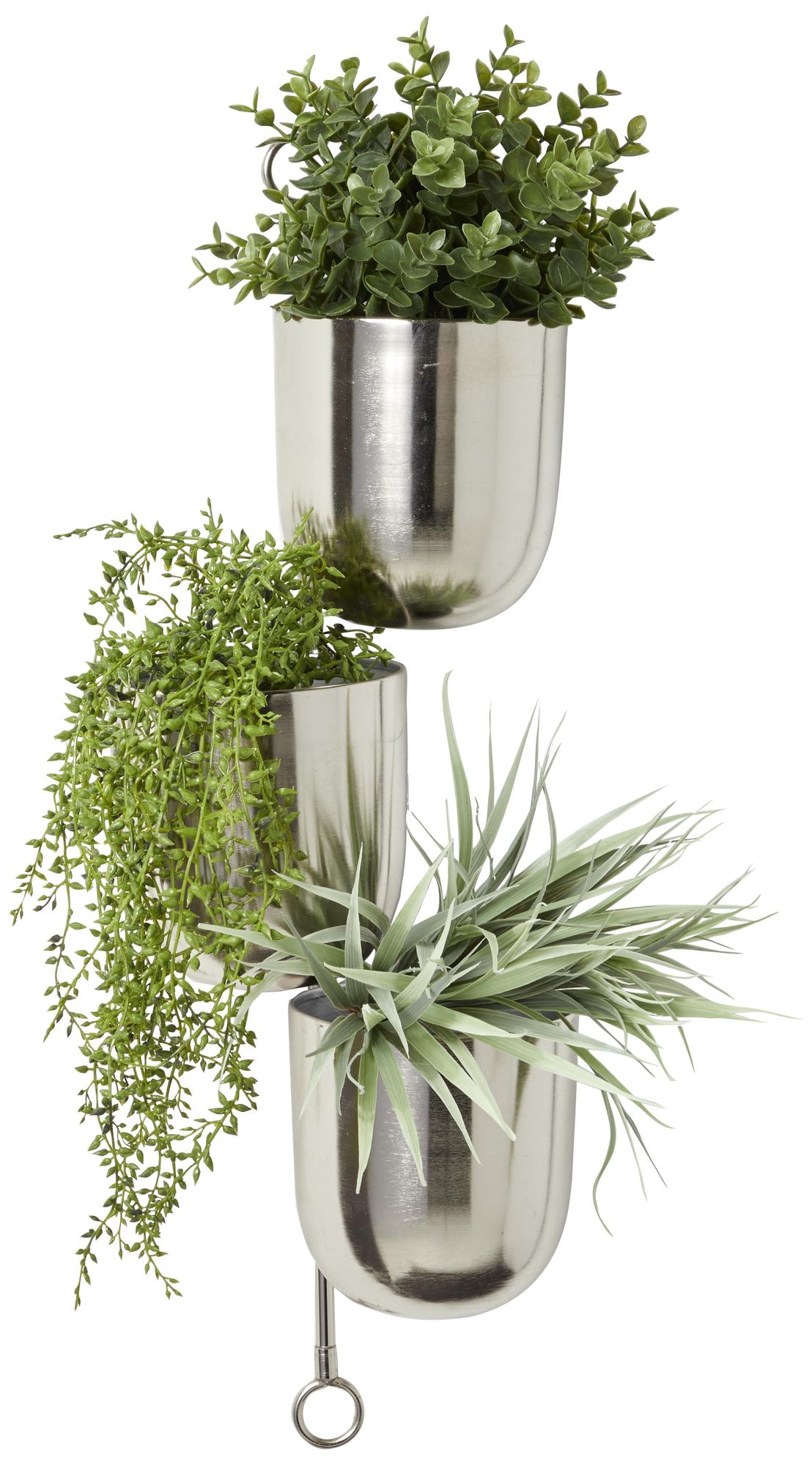 Image 5 Silver Metal Contemporary Planter, 12" x 12" x 25" more views