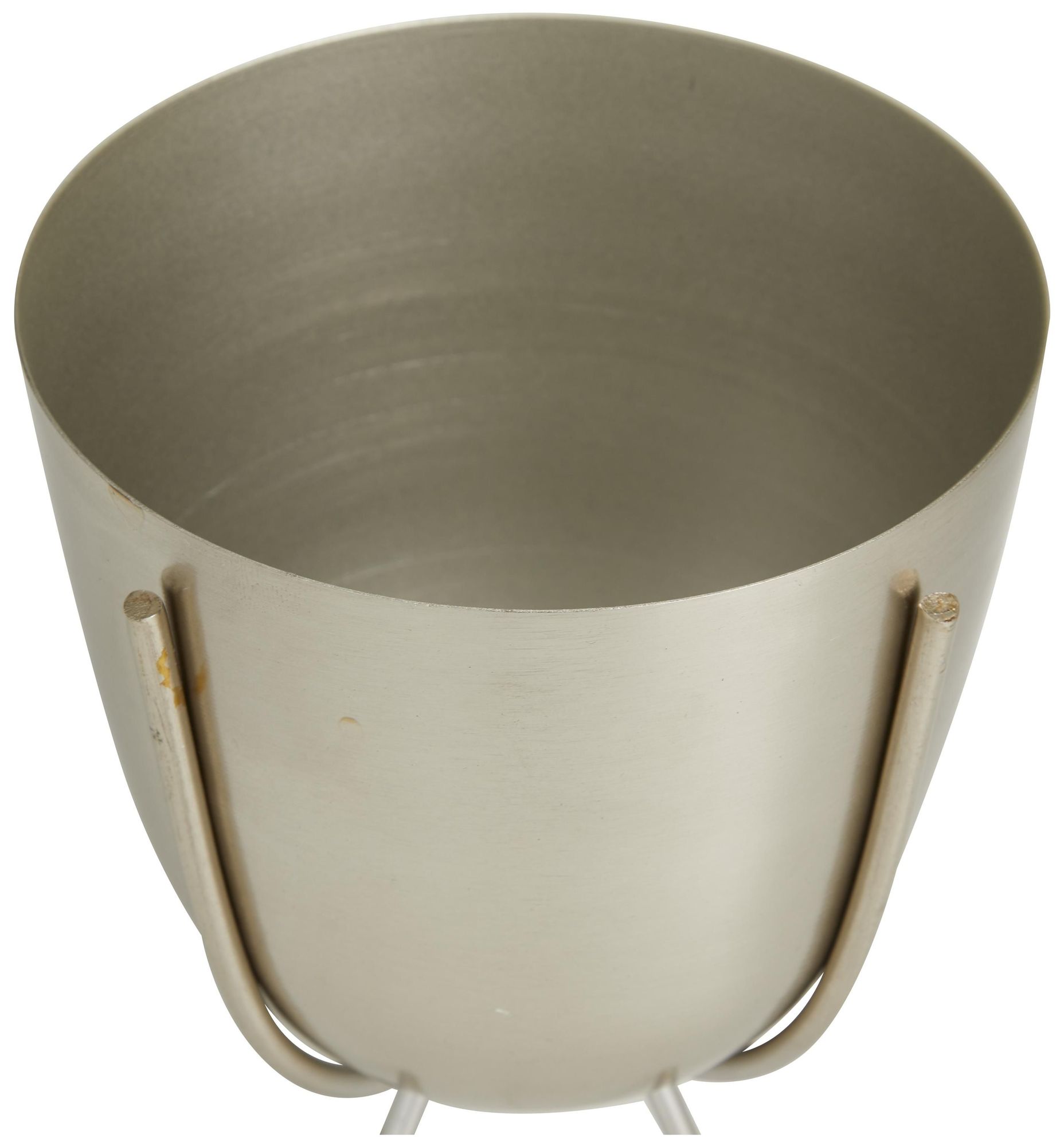 Image 3 Silver Metal Contemporary Planter, S/2 7", 6"H more views