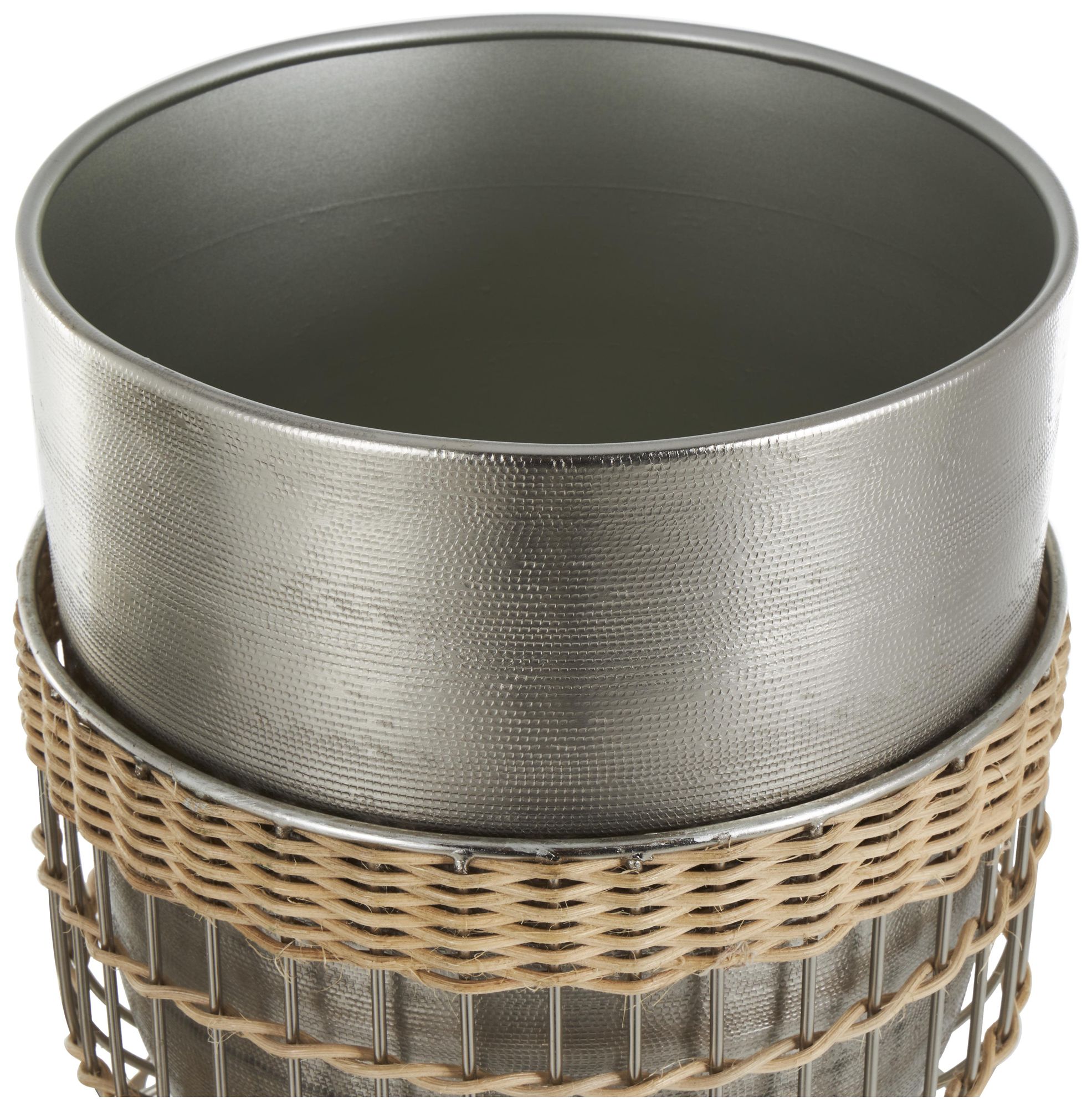 Image 3 Silver Metal Contemporary Planter, S/3 30", 23", 18"H more views