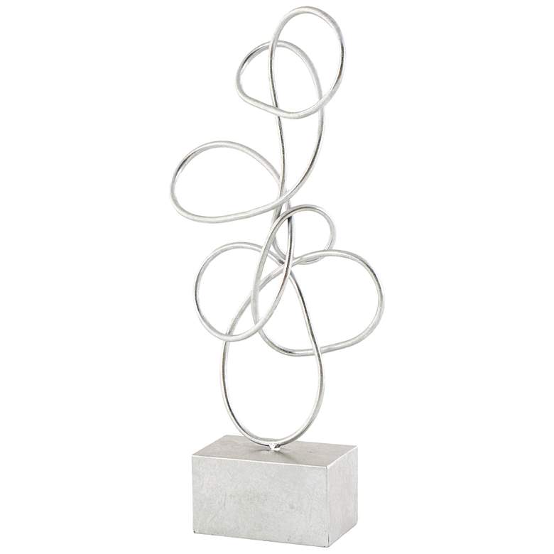Image 1 Silver Metal Contemporary Sculpture, 10" x 4" x 22"