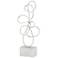 Silver Metal Contemporary Sculpture, 10" x 4" x 22"