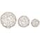 Silver Metal Contemporary Sculpture, S/3 8", 6", 4"D