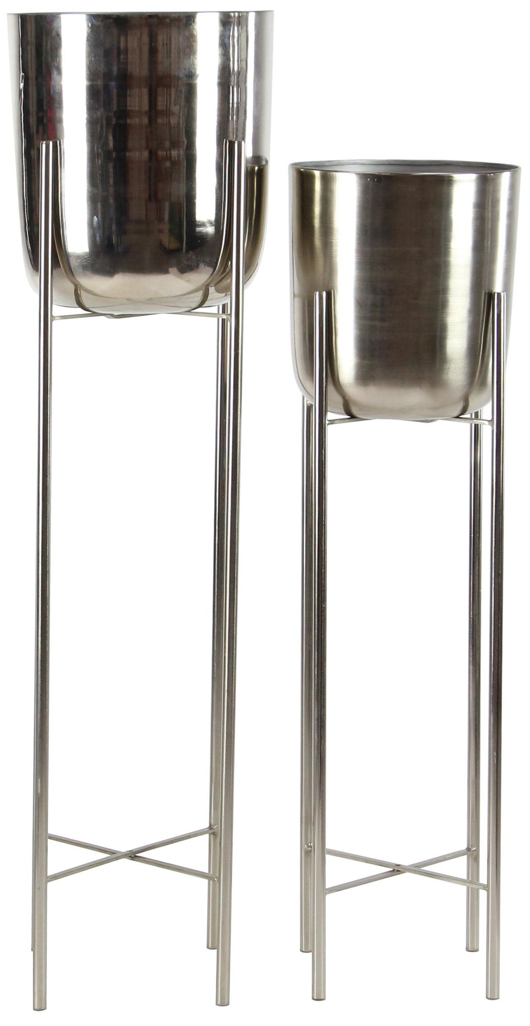 Image 2 Silver Metal Glam Planter, S/2 39", 46"H