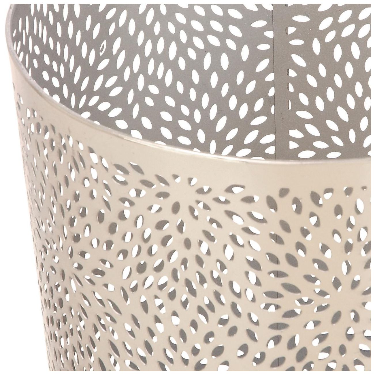 Image 2 Silver Metal Glam Small Waste Bin, 9" x 9" x 10" more views
