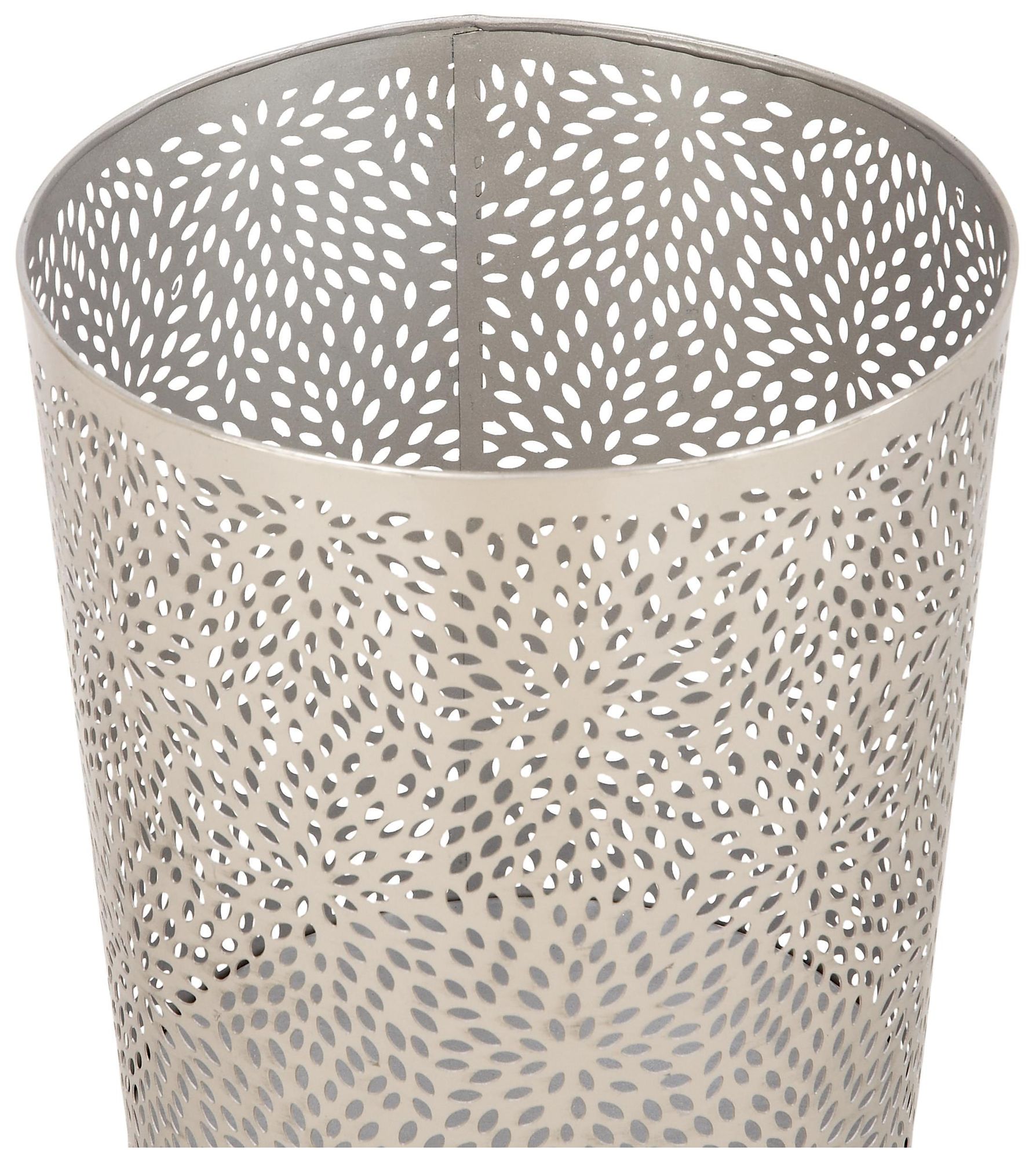 Image 4 Silver Metal Glam Small Waste Bin, 9" x 9" x 10" more views