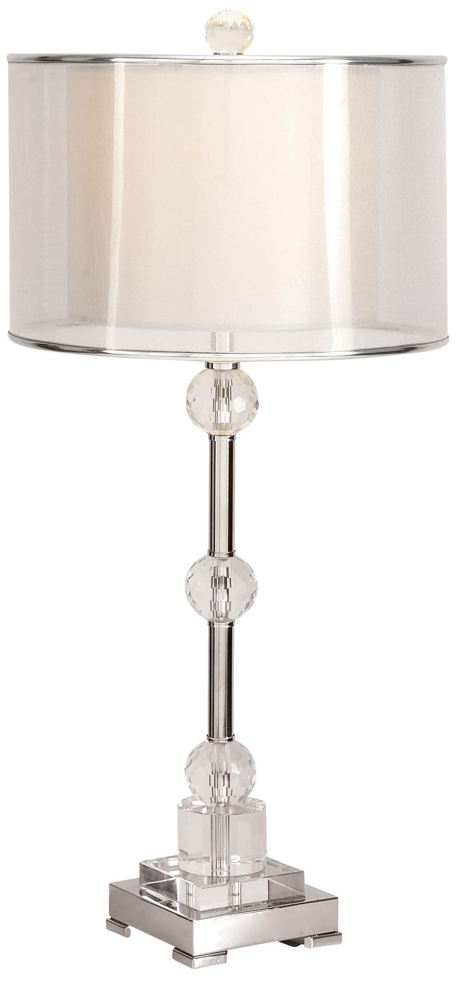 Image 4 Silver Metal Glam Table Lamp, 14" x 14" x 30" more views