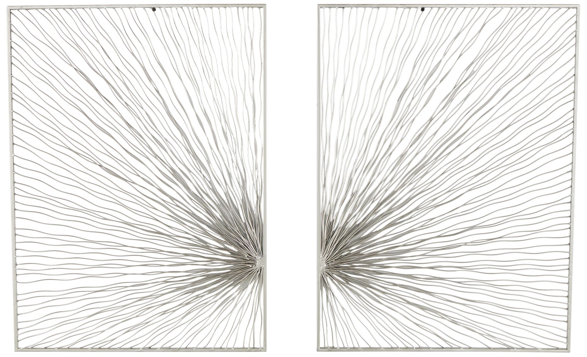 Image 2 Silver Metal Glam Wall Decor, S/2 22"W, 30"H