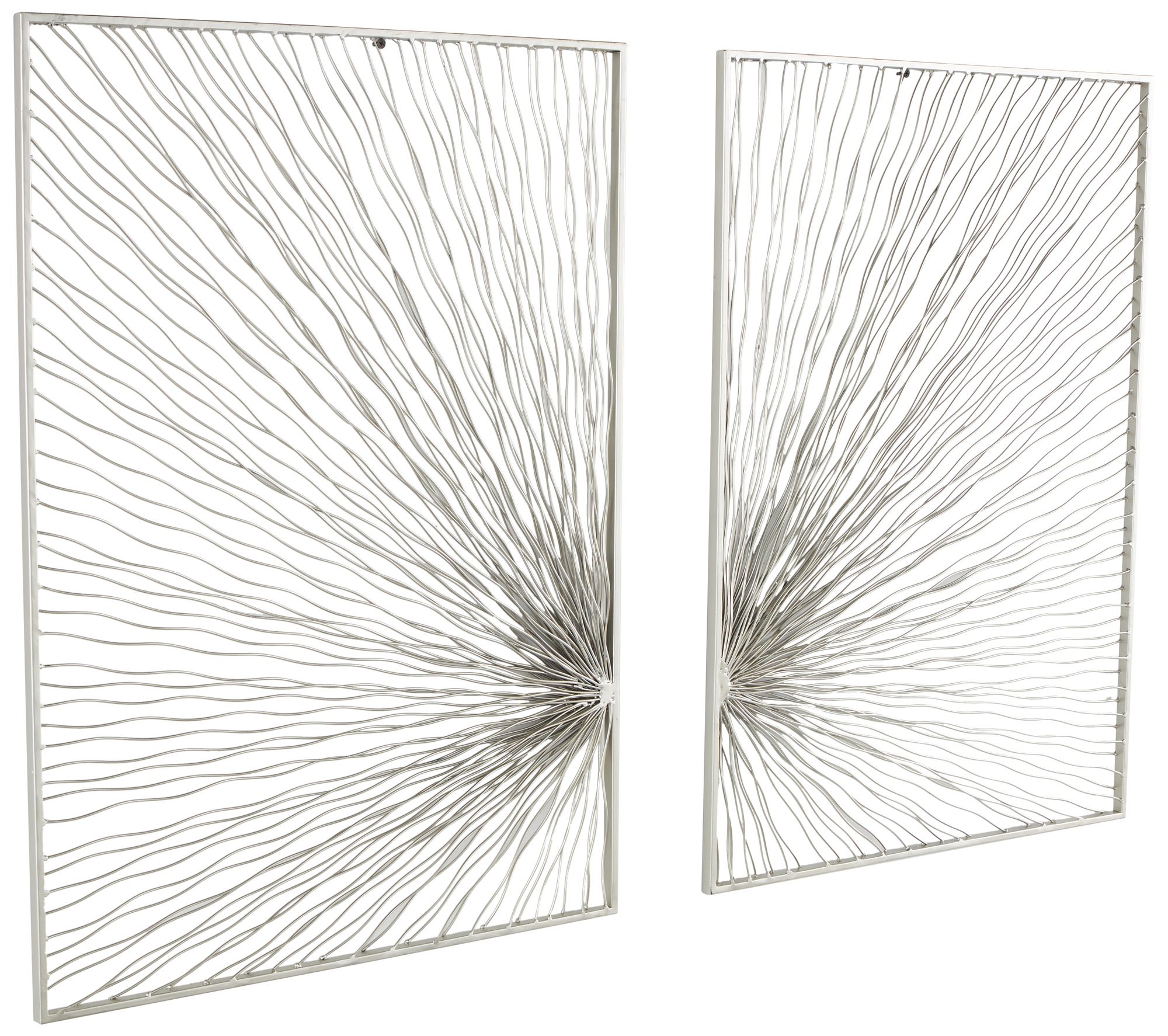 Image 6 Silver Metal Glam Wall Decor, S/2 22"W, 30"H more views