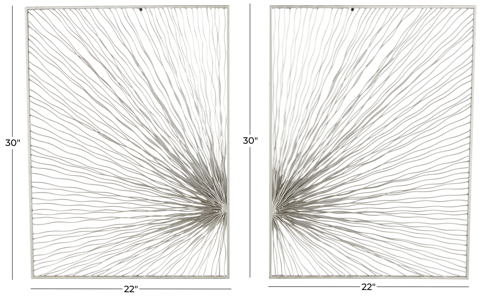 Image 7 Silver Metal Glam Wall Decor, S/2 22"W, 30"H more views