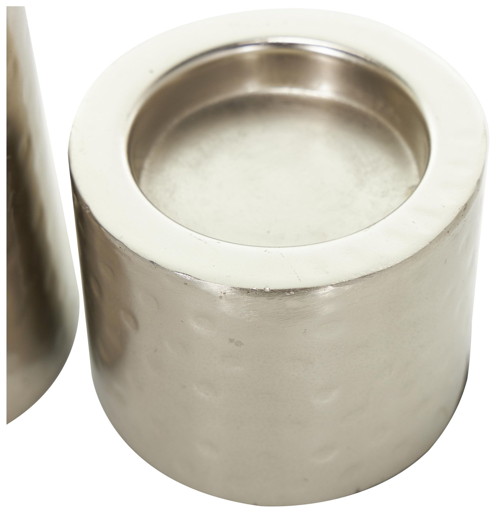 Image 3 Silver Metal Industrial Candle Holder, S/3 11", 7", 4"H more views