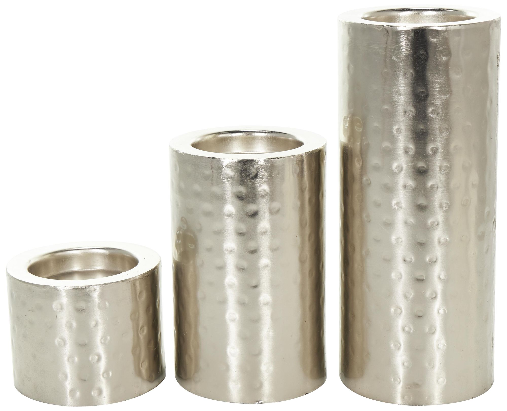 Image 5 Silver Metal Industrial Candle Holder, S/3 11", 7", 4"H more views