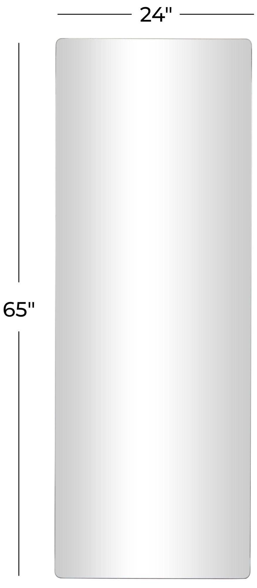 Image 6 Silver Metal Modern Wall Mirror, 24" x 1" x 65" more views