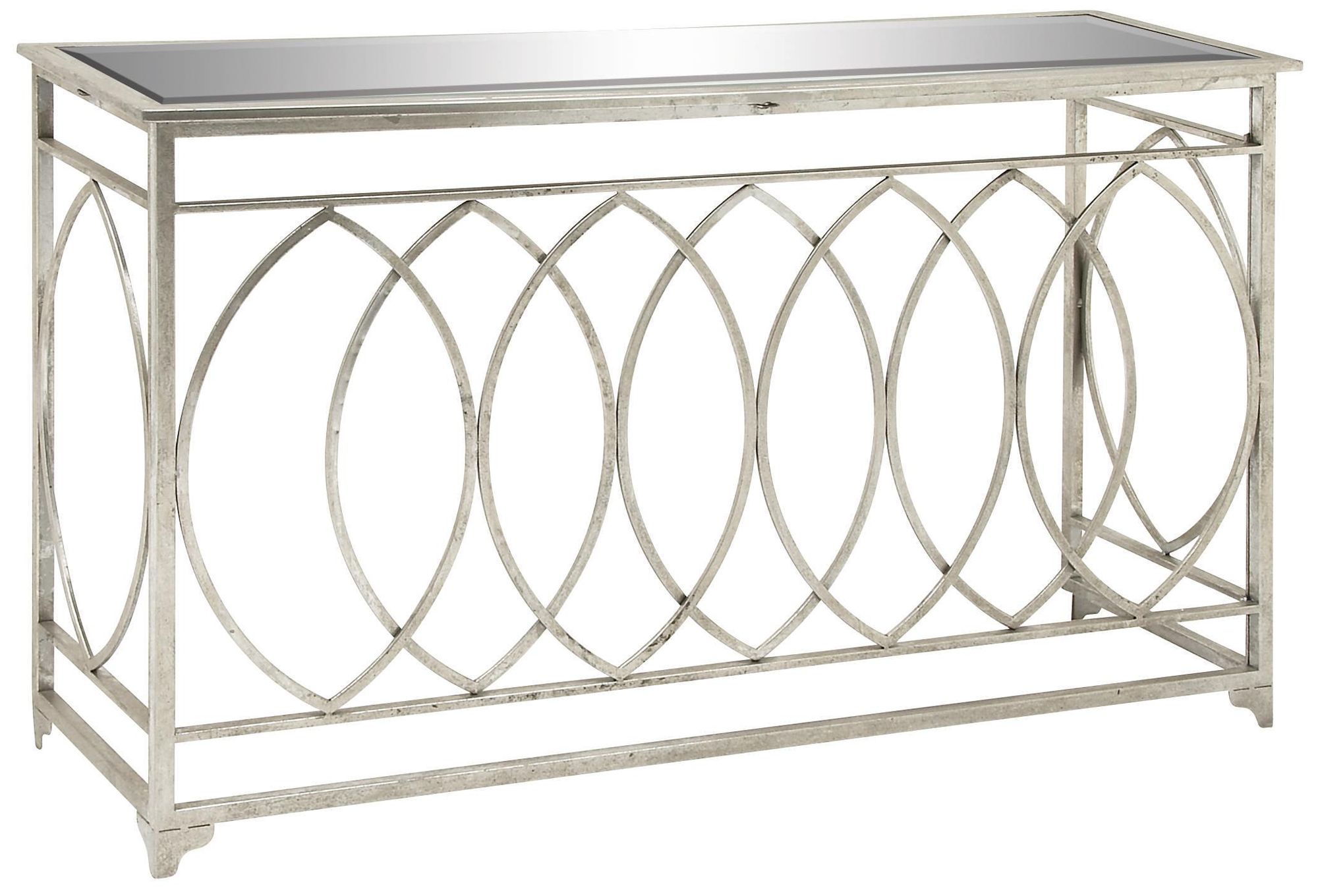 Image 4 Silver Metal Traditional Console Table, 54" x 16" x 32" more views