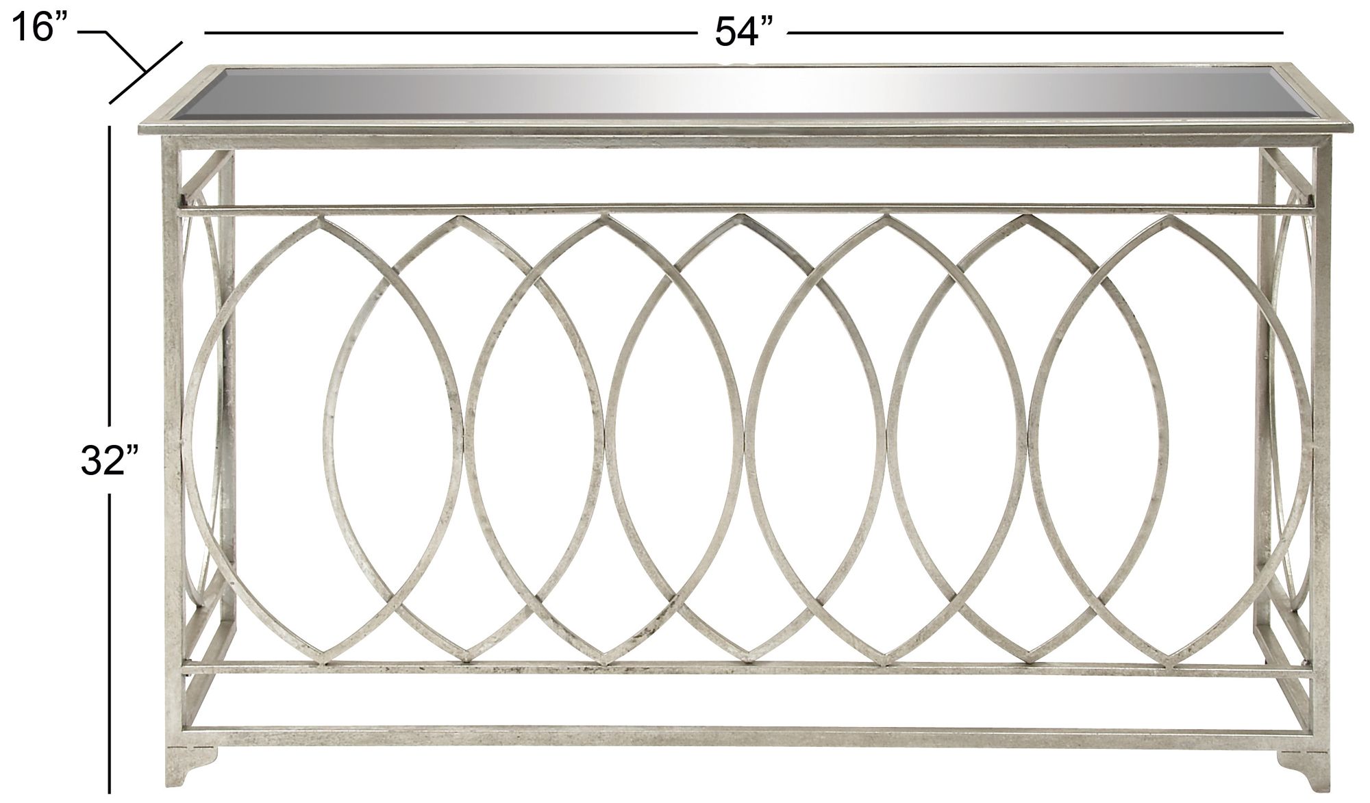 Image 5 Silver Metal Traditional Console Table, 54" x 16" x 32" more views