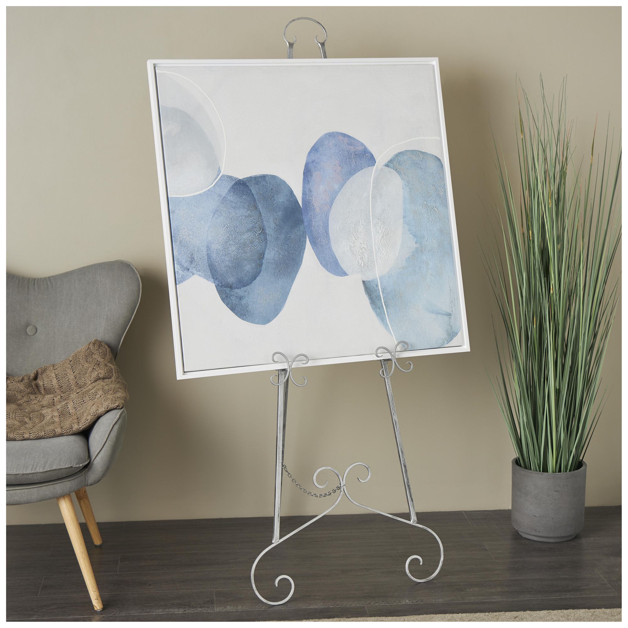 Image 2 Silver Metal Traditional Easel, 25" x 30" x 70" more views