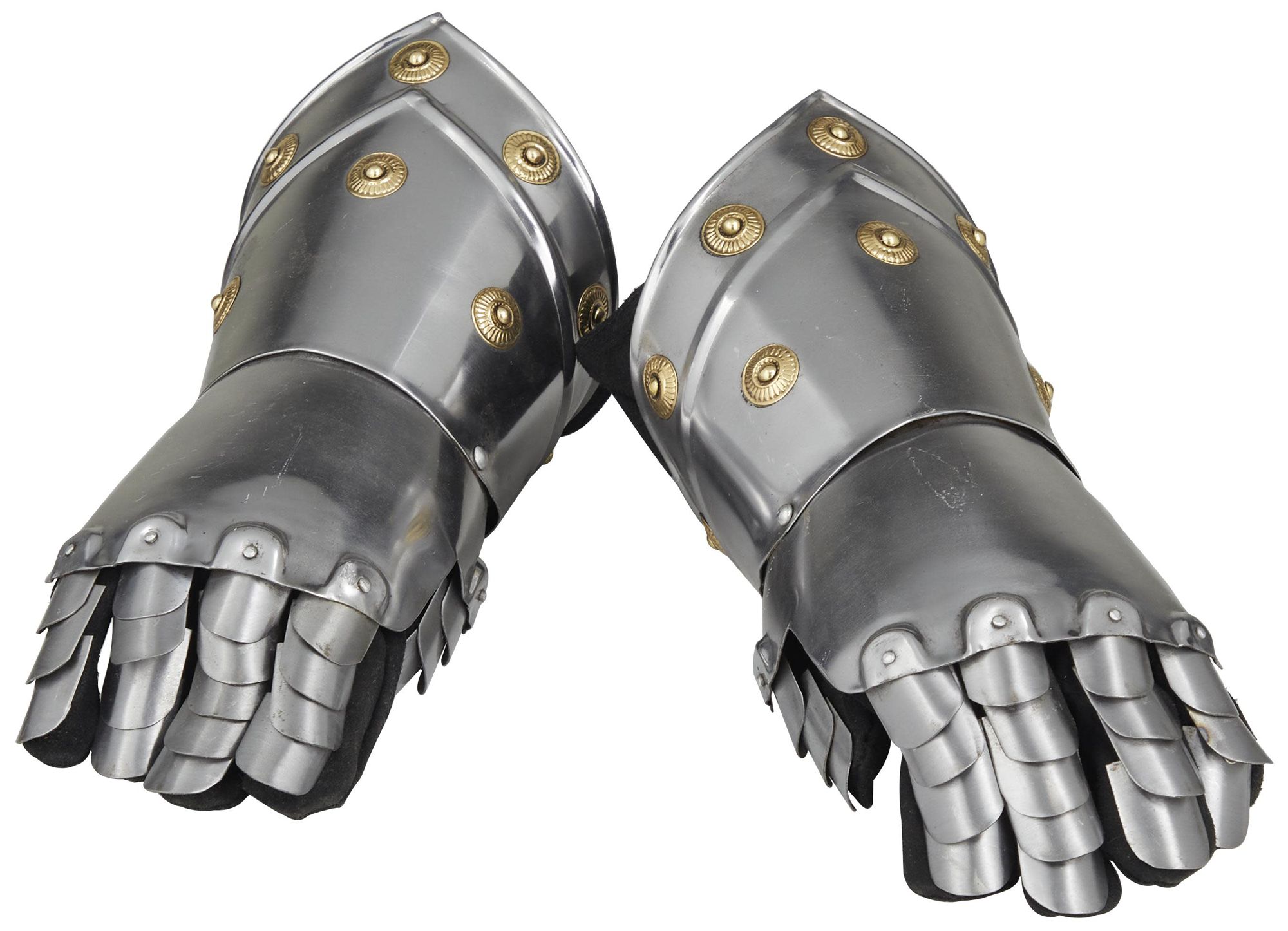 Image 2 Silver Metal Vintage Armor Gloves, S/2 14"W, 7"H