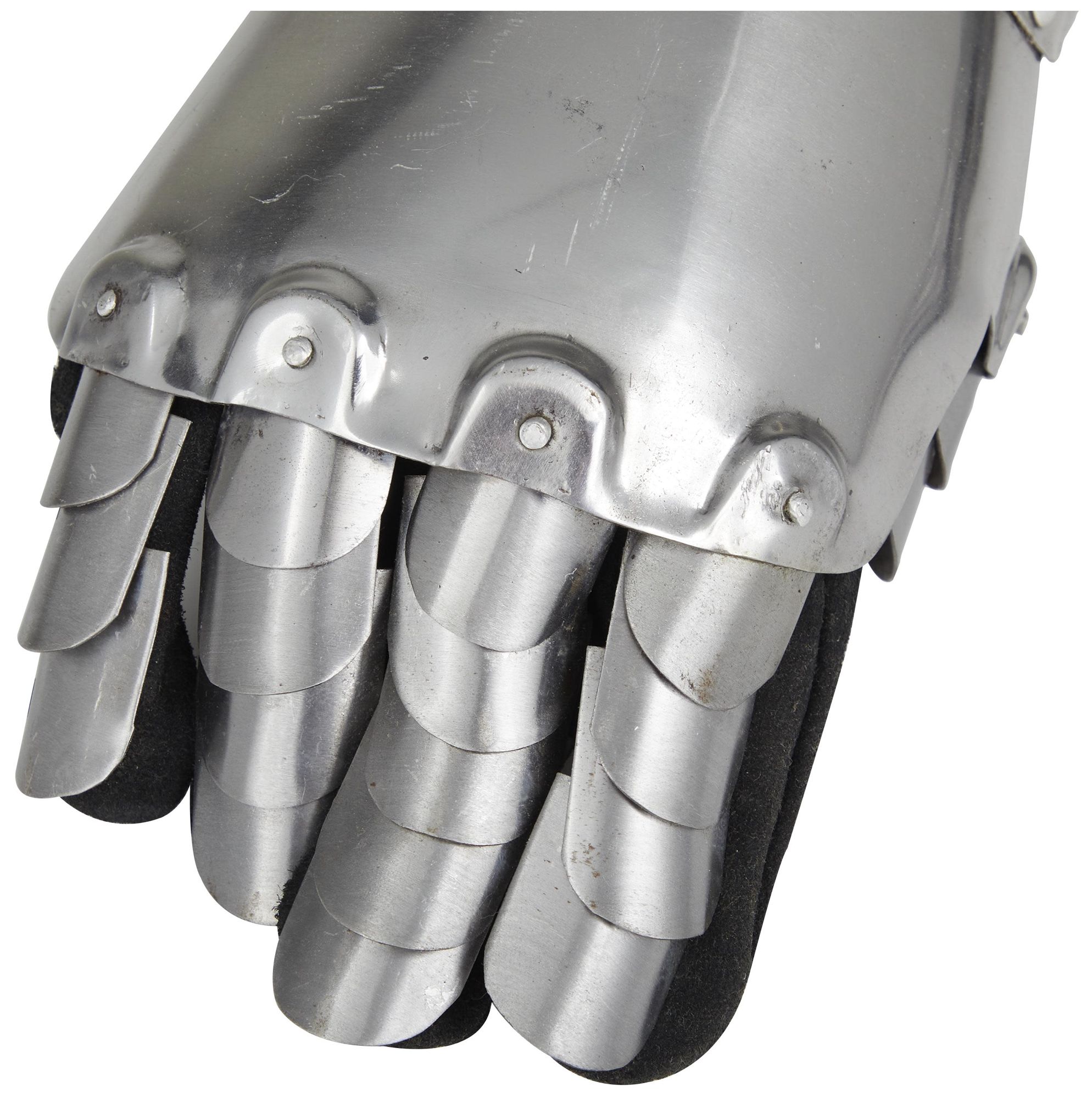 Image 3 Silver Metal Vintage Armor Gloves, S/2 14"W, 7"H more views