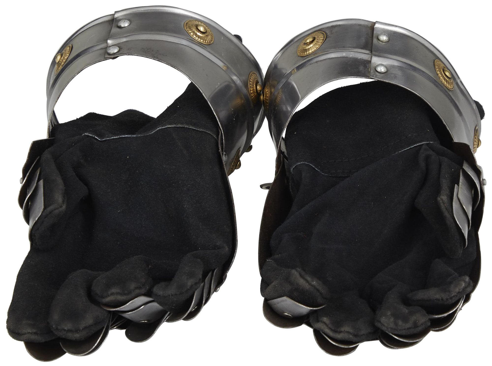 Image 5 Silver Metal Vintage Armor Gloves, S/2 14"W, 7"H more views