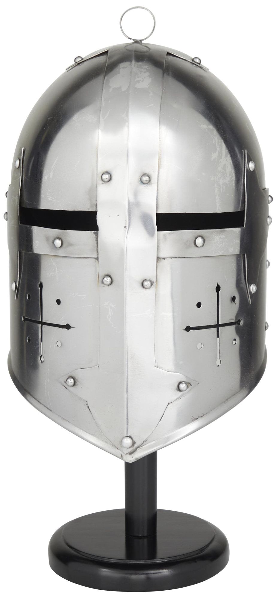 Image 2 Silver Metal Vintage Helmet, 9" x 10" x 18"