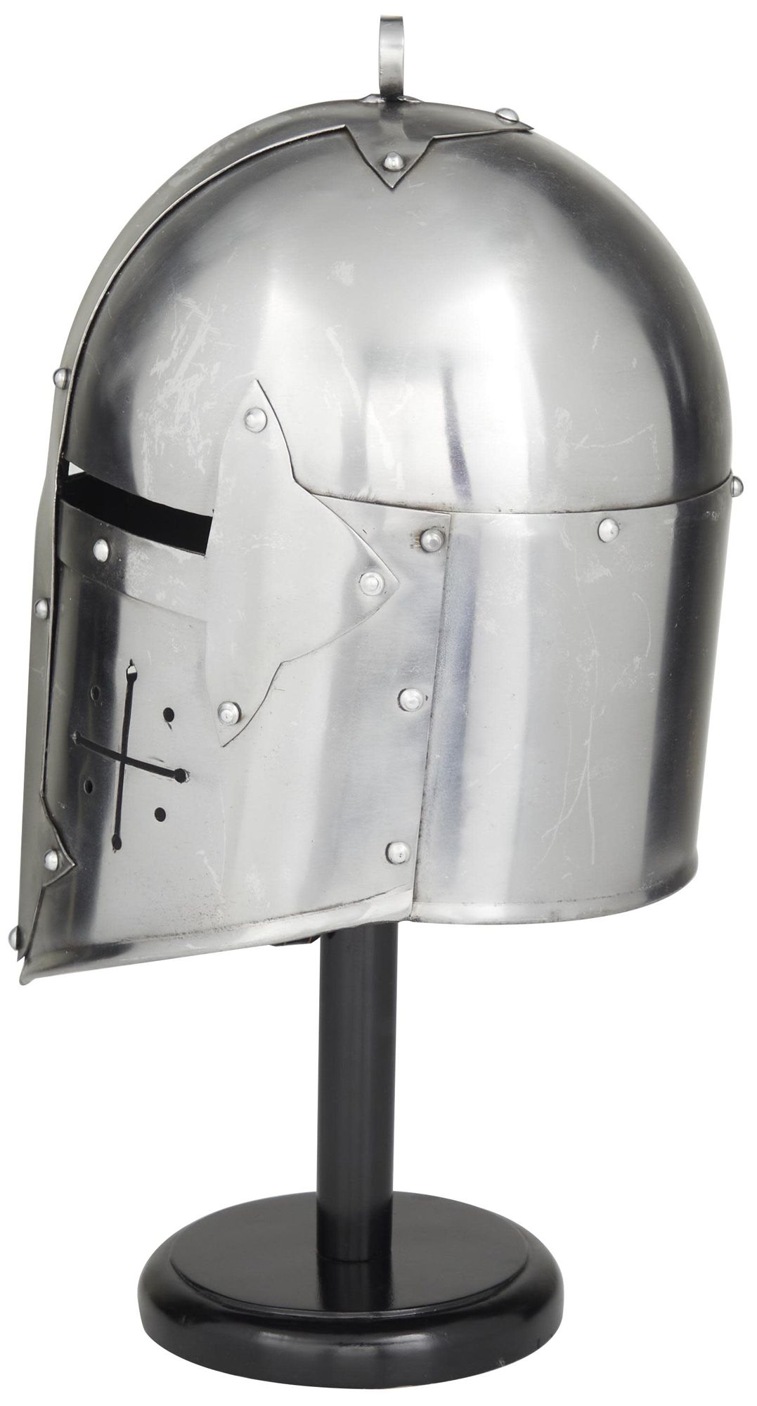 Image 6 Silver Metal Vintage Helmet, 9" x 10" x 18" more views