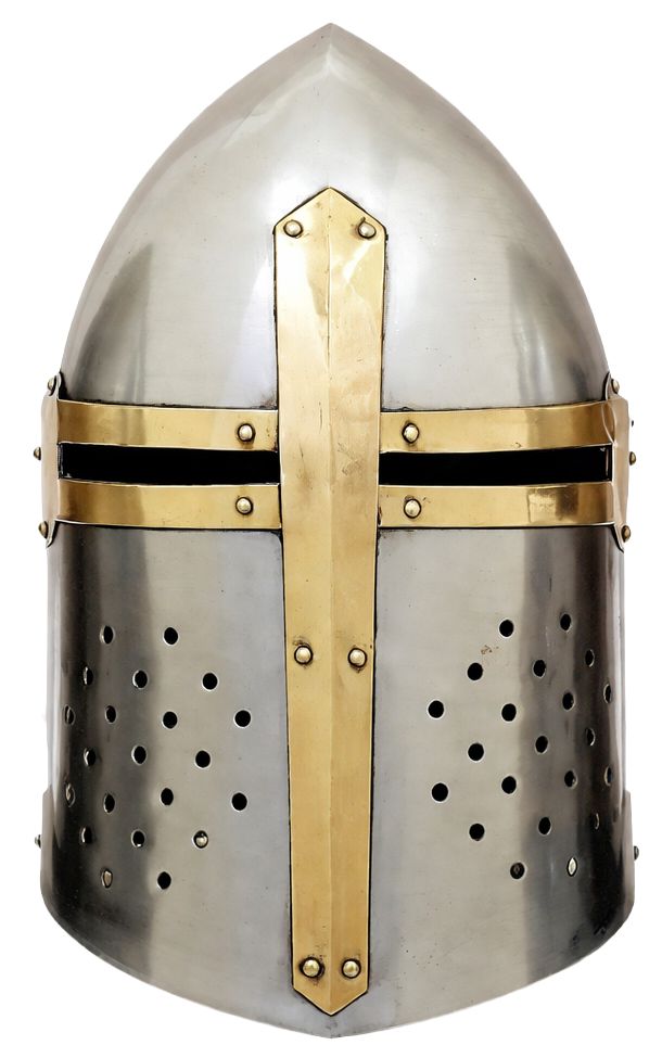 Image 2 Silver Metal Vintage Helmet, 9" x 9" x 13"