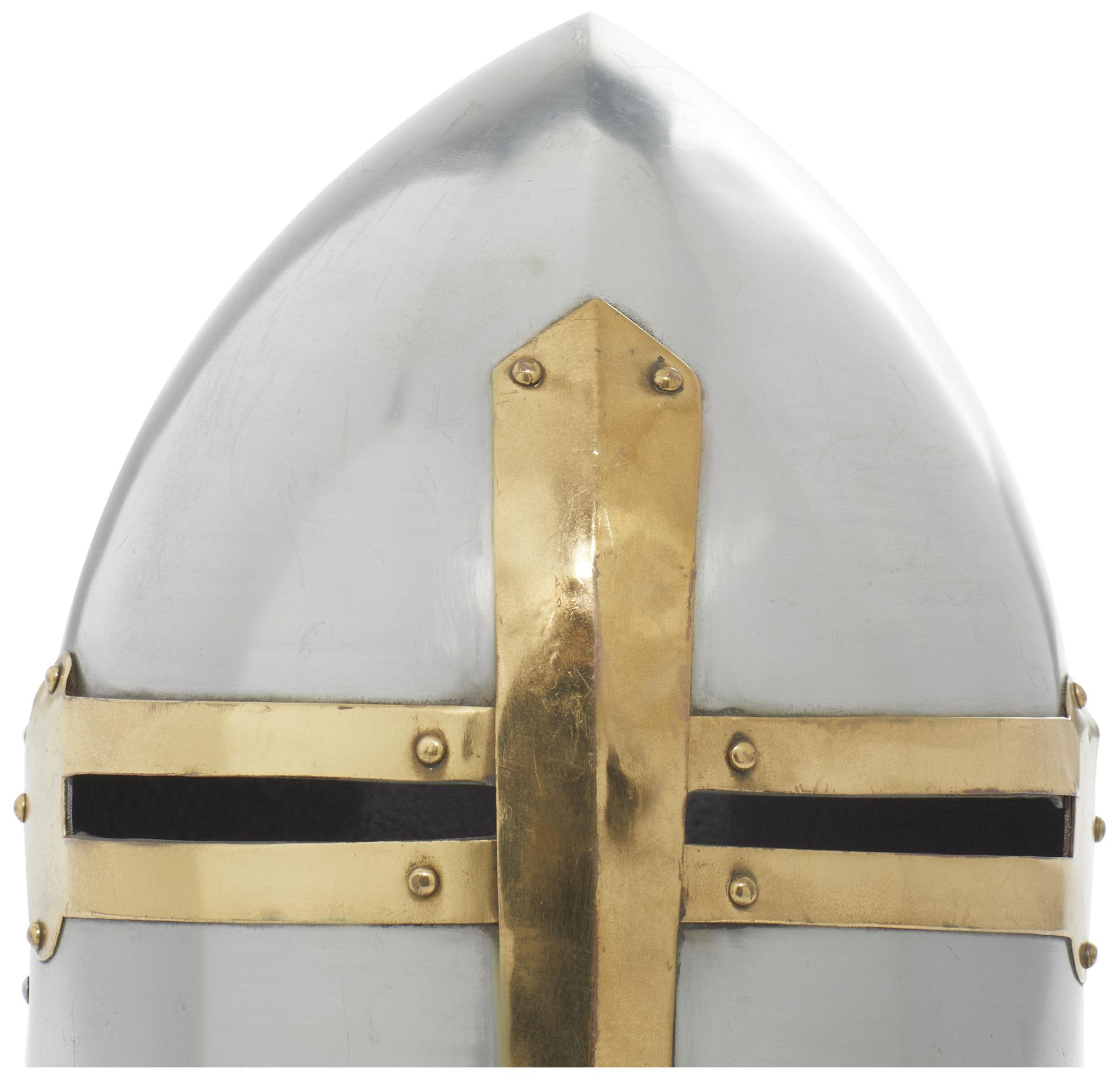 Image 4 Silver Metal Vintage Helmet, 9" x 9" x 13" more views