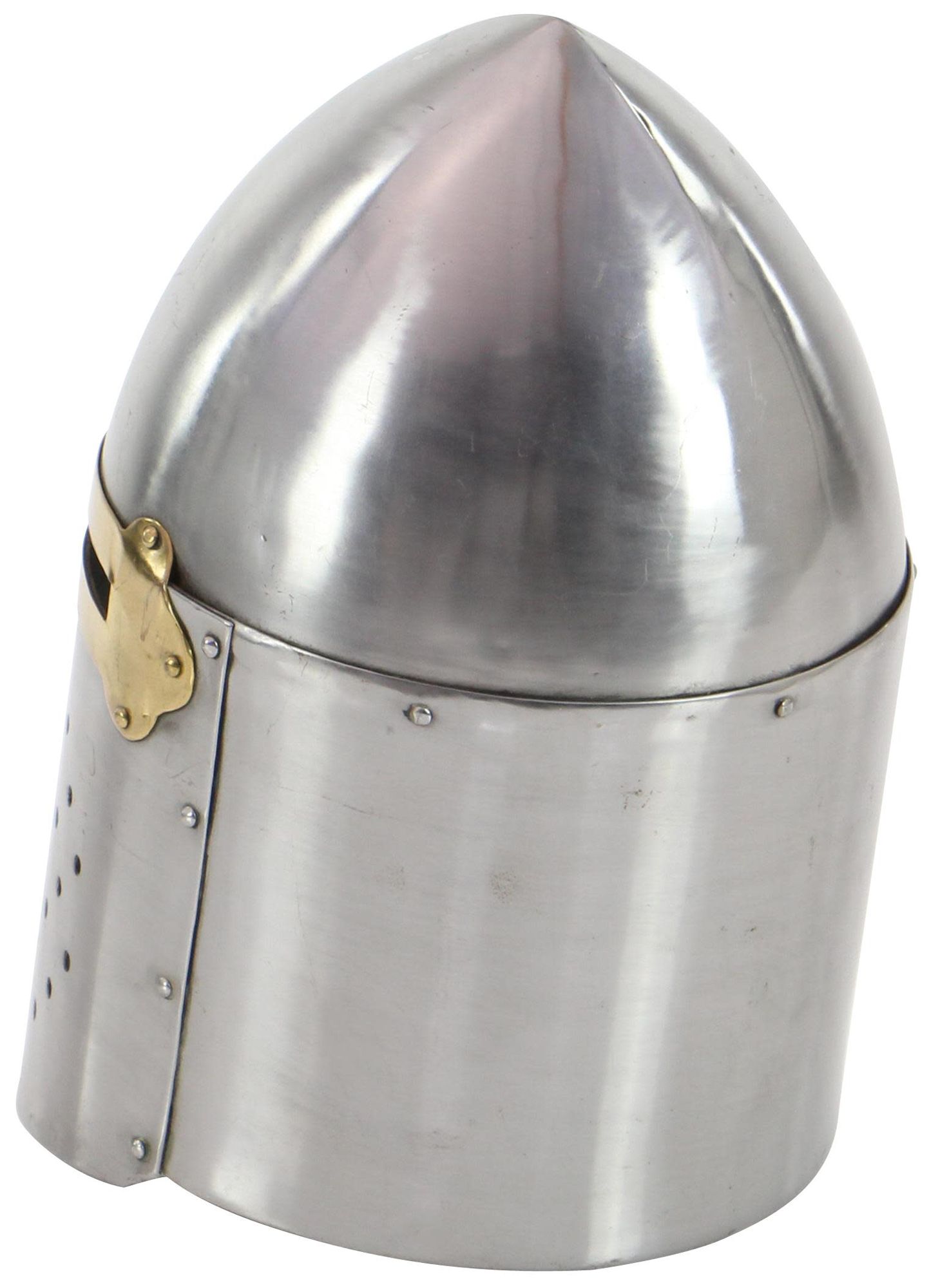 Image 5 Silver Metal Vintage Helmet, 9" x 9" x 13" more views