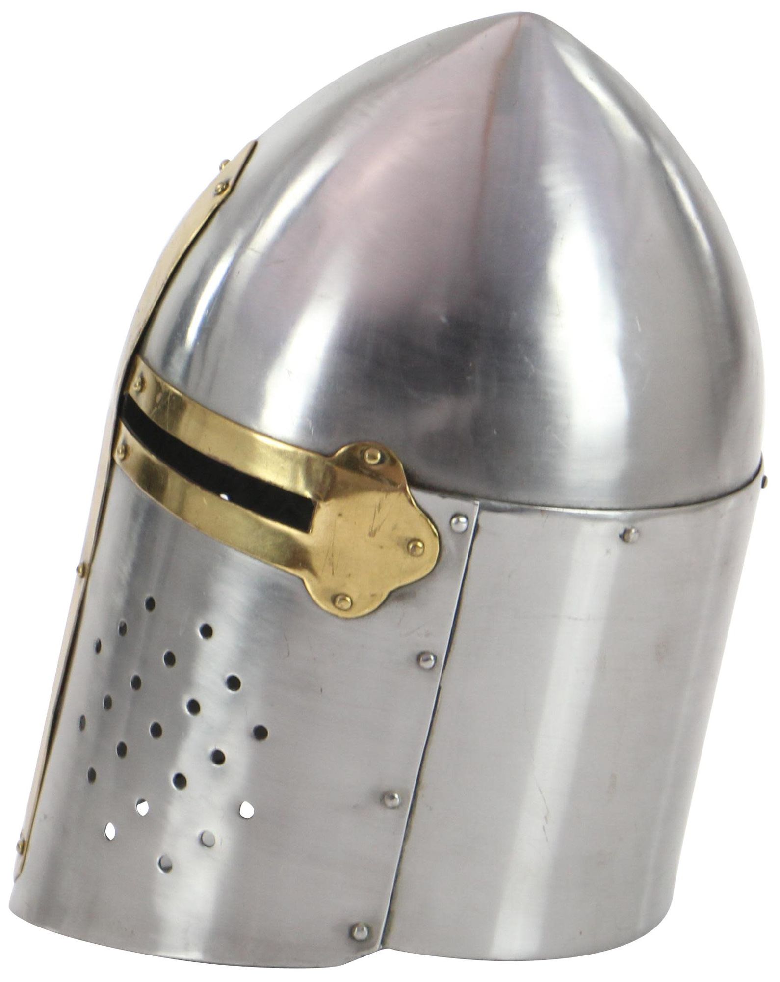 Image 6 Silver Metal Vintage Helmet, 9" x 9" x 13" more views