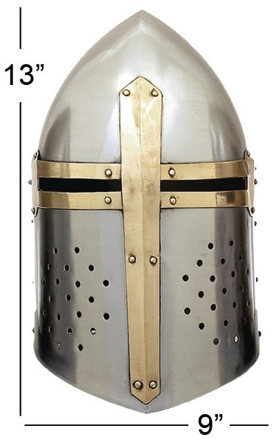 Image 7 Silver Metal Vintage Helmet, 9" x 9" x 13" more views