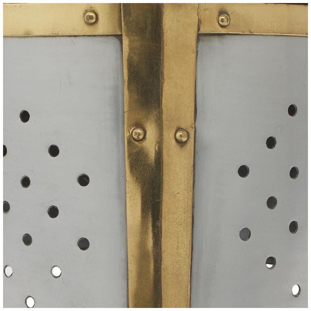 Silver Metal Vintage Helmet, 9" x 9" x 13"