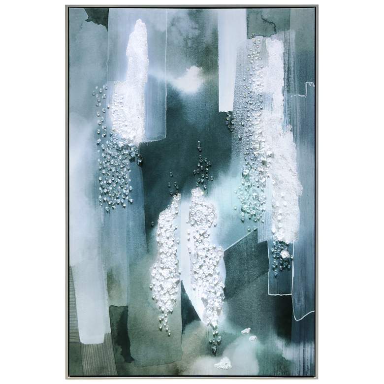 Image 1 Silver Mist I" Crystallus Coated Wrapped Framed Glossy Canvas Wall Art