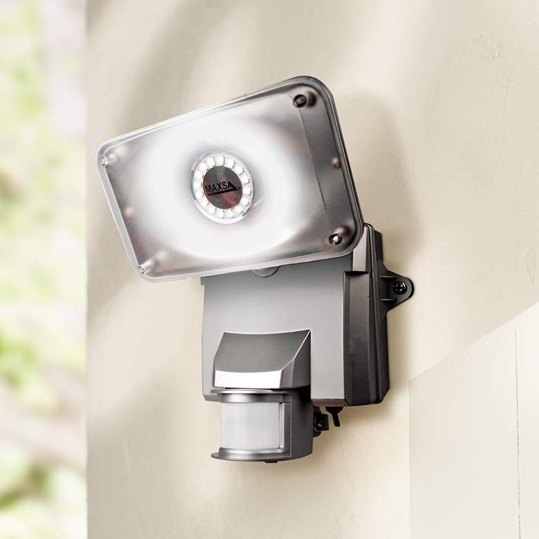 Silver Motion-Activated Solar LED Security Light