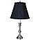 Silver Pewter and Black Shade 19" High Traditional Candlestick Lamp