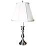 Silver Pewter and White Shade 19" High Traditional Candlestick Lamp
