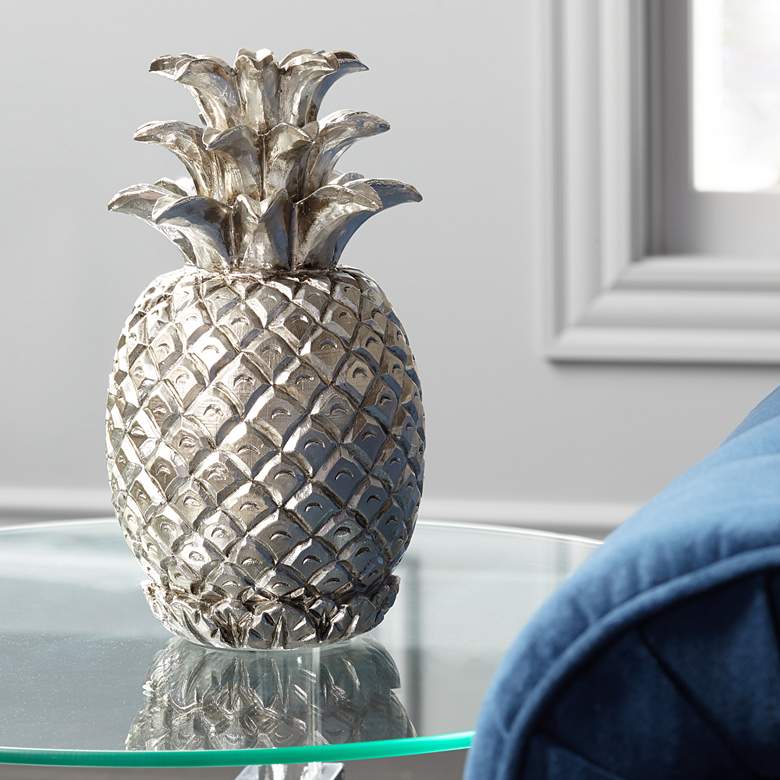 Image 1 Silver Pineapple 11 3/4 inch High Figurine