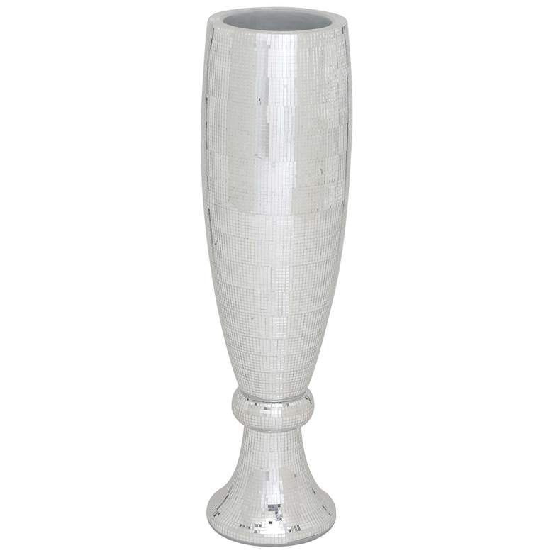 Image 1 Silver Polystone Glam Vase, 9" x 9" x 33"