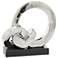Silver Porcelain Ceramic Contemporary Sculpture, 12" x 5" x 12"