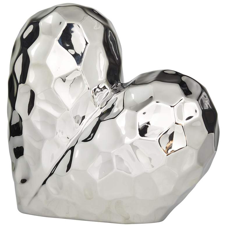 Image 1 Silver Porcelain Ceramic Glam Sculpture, 12" x 6" x 11"