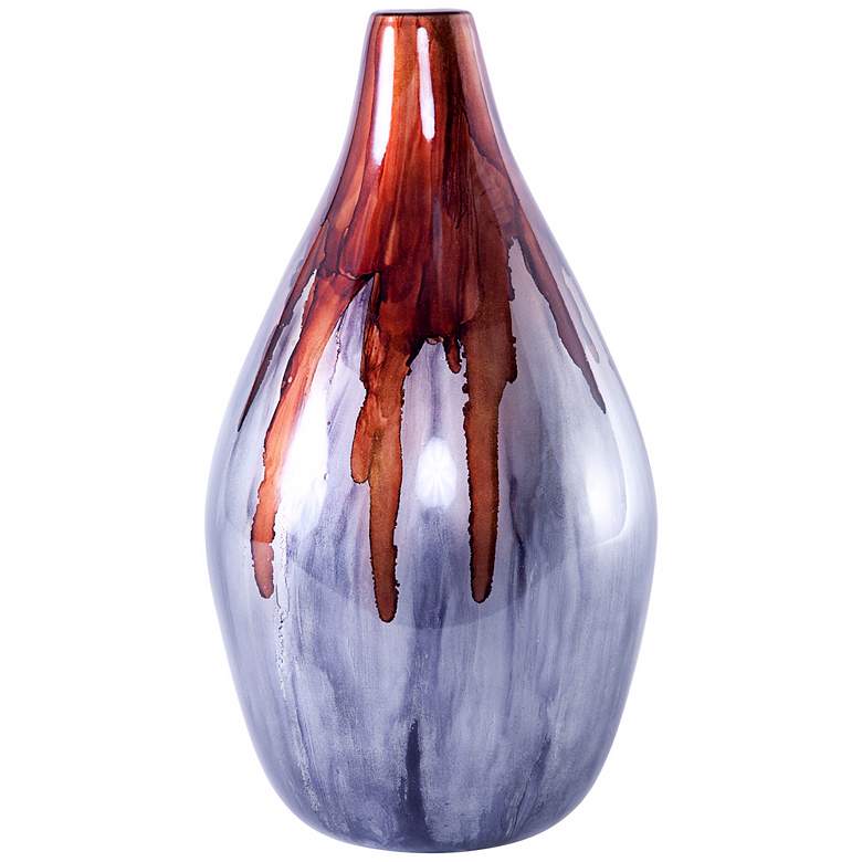 Image 1 Silver Rave Round Hand-Blown Glass 25 inch High Bottle
