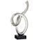 Silver Ribbon Twist Sculpture On Stand