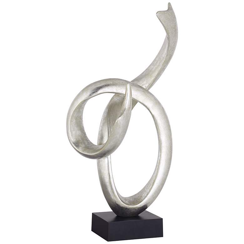 Image 1 Silver Ribbon Twist Sculpture On Stand