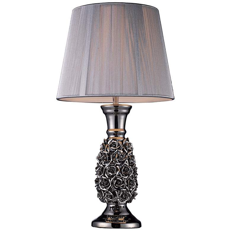 Image 1 Silver Roses Table Lamp