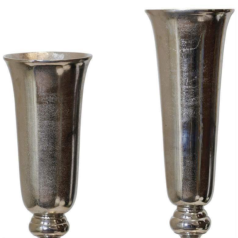 Image 2 Silver - Set Of 2 Cast Aluminum Vases - 25In & 19In Ht. X 7In W. X 7In more views
