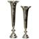 Silver - Set Of 2 Cast Aluminum Vases - 32In & 27In Ht. X 12In W. X 12I