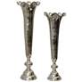 Silver - Set Of 2 Cast Aluminum Vases - 32In &amp; 27In Ht. X 12In W. X 12I